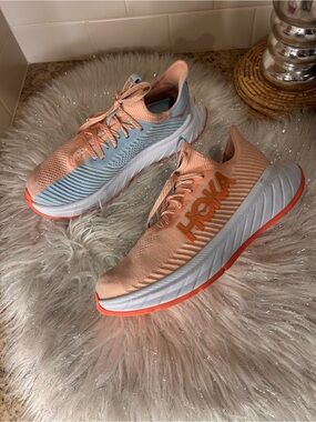 Hoka Carbon X 3 Running Shoes Peachy/Blue Summer Song